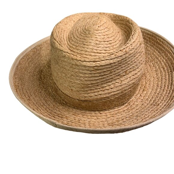 Mens Handwoven Natural Straw Sun Hat With Wide Brim For Outdoor Activities u - Picture 2 of 4